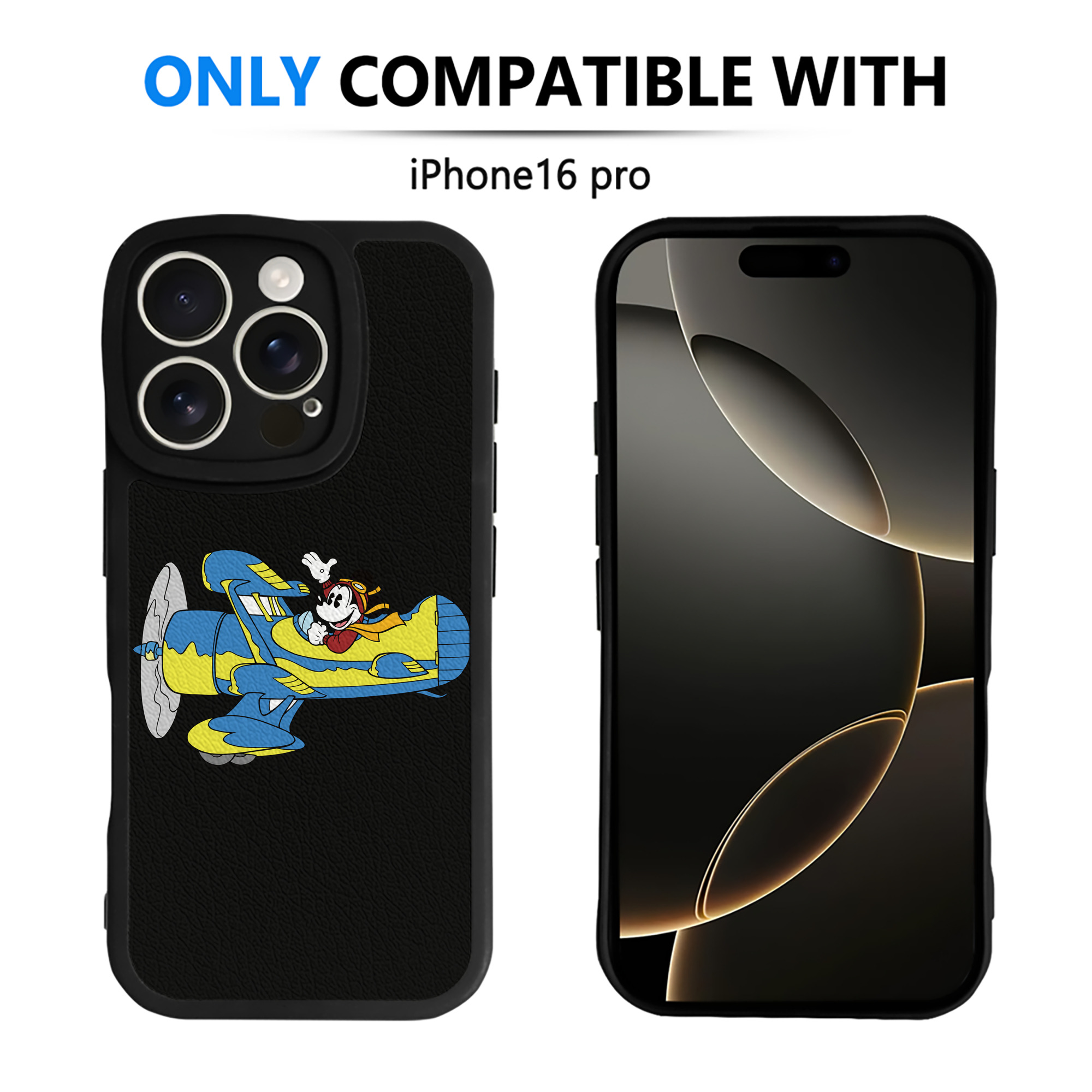 （画像用） ミッキーマウス Mickey Mouse 【iPhone 16シリーズ対応】シリコンスマホケース（レザー調） 材質：シリコン
